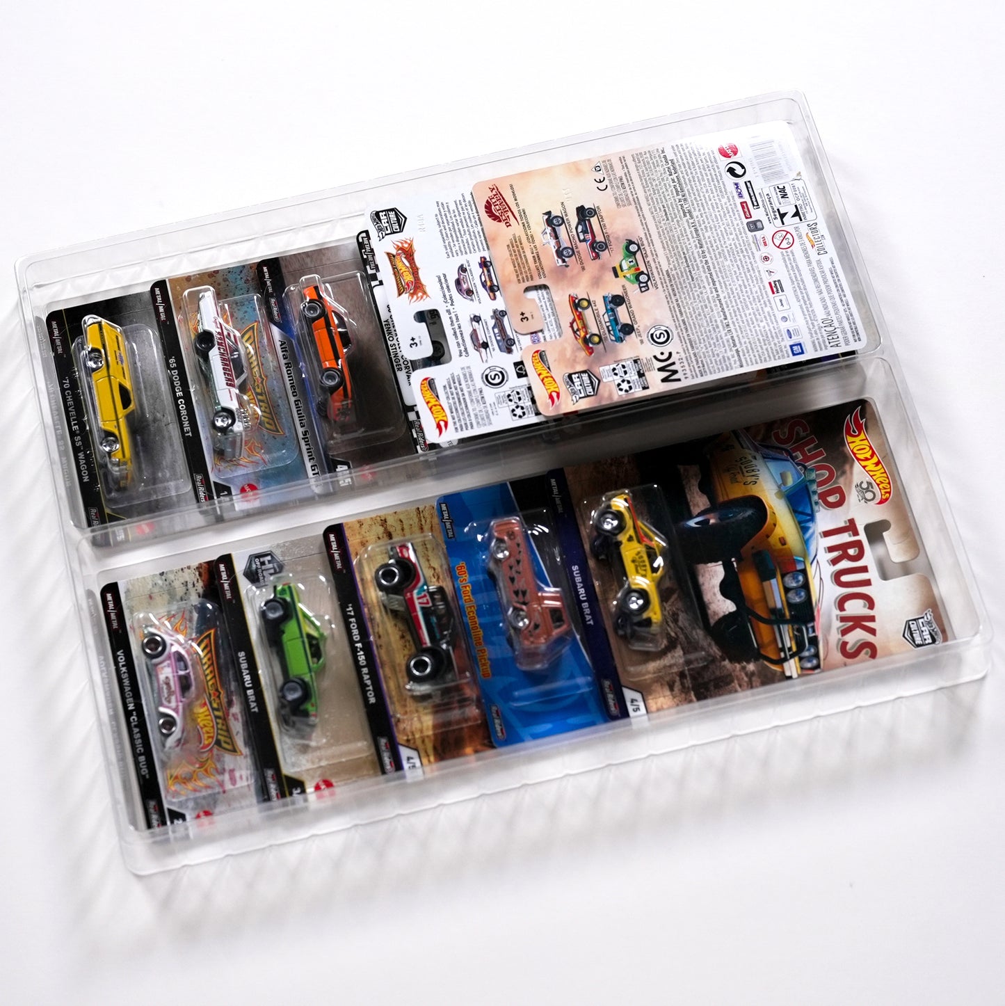 20 trays TexRack® for Hot Wheels Premium cards and GreenLight models