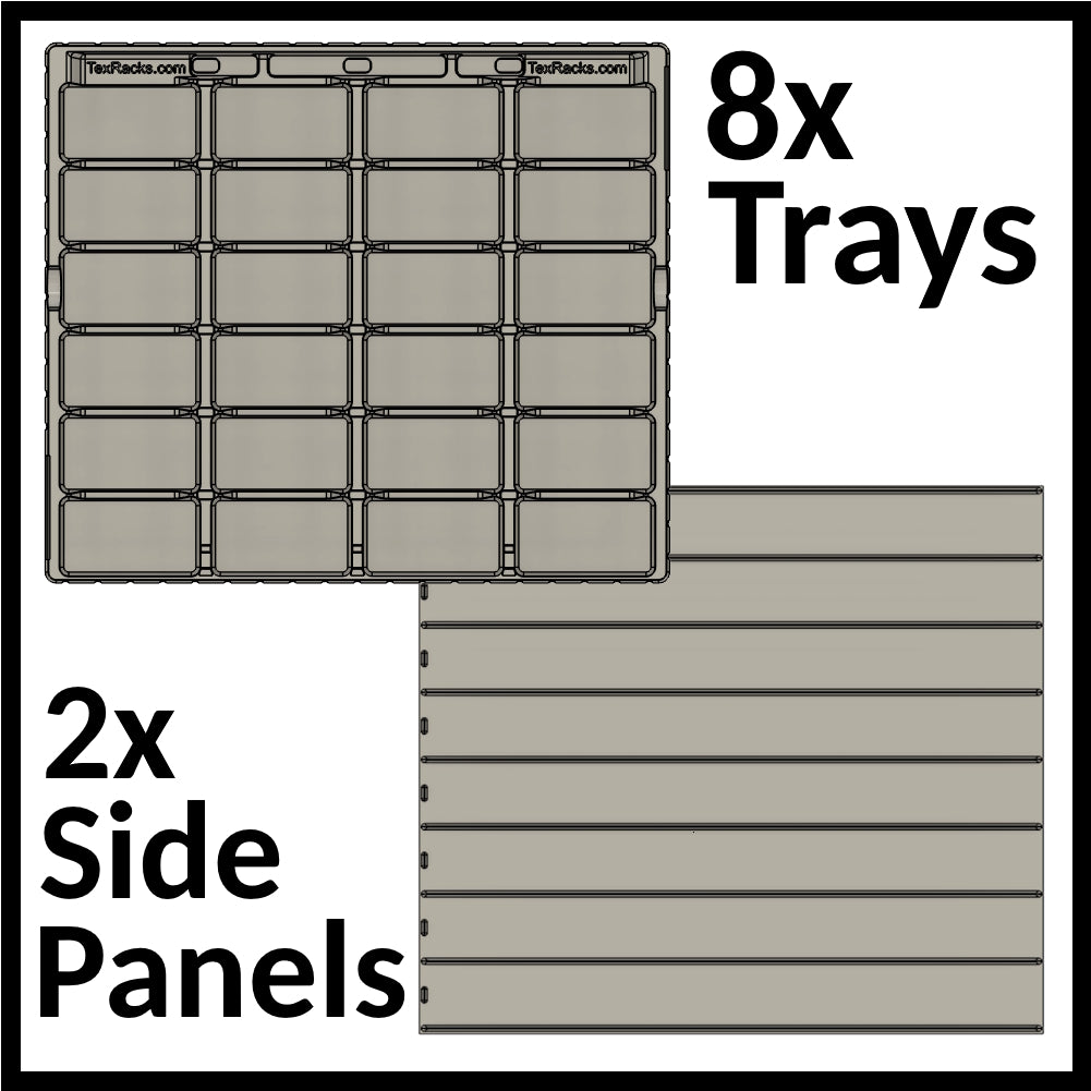 8 IKEA® shelf compatible trays, 24 compartments each for loose Hot Wheels®, sewing supplies, craft items and others