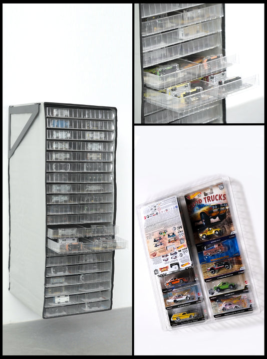 20 trays TexRack® for Hot Wheels Premium cards and GreenLight models