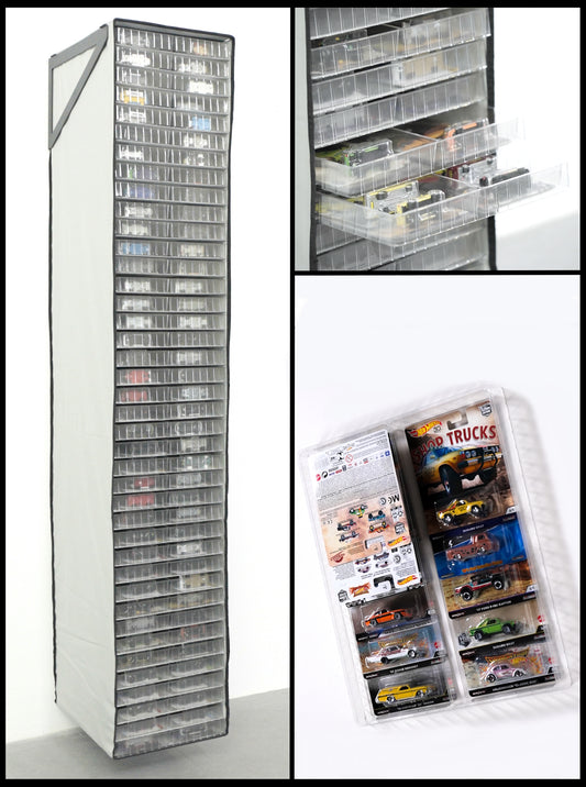 40 trays TexRack® for Hot Wheels Premium cards and GreenLight models