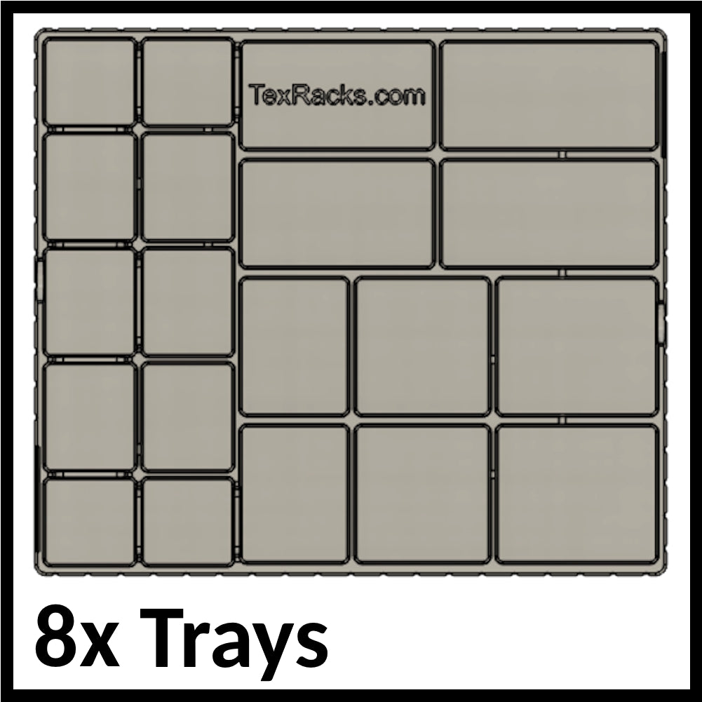8 stackable trays with 20 compartments each, for LEGO® bricks, sewing supplies, craft items and others