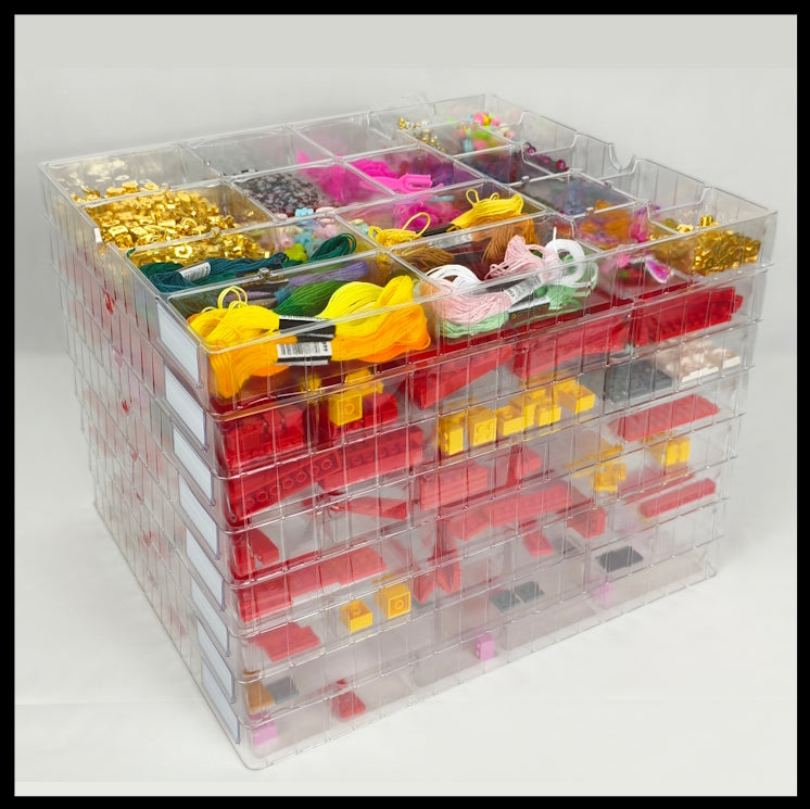 8 IKEA® shelf compatible  trays, 20 compartments each, for LEGO® bricks, sewing supplies, craft items and others
