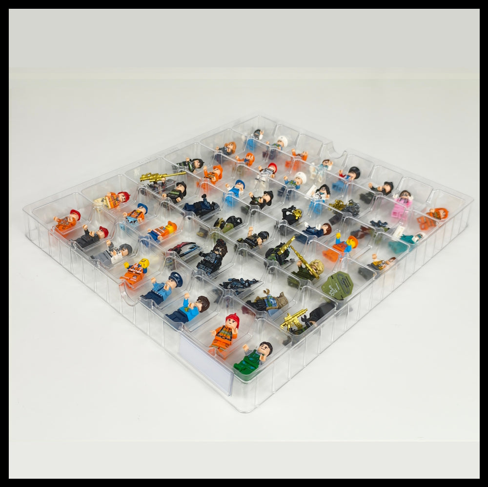 8 stackable trays with 48 compartments each, for LEGO® Minifigures and many other small collectibles