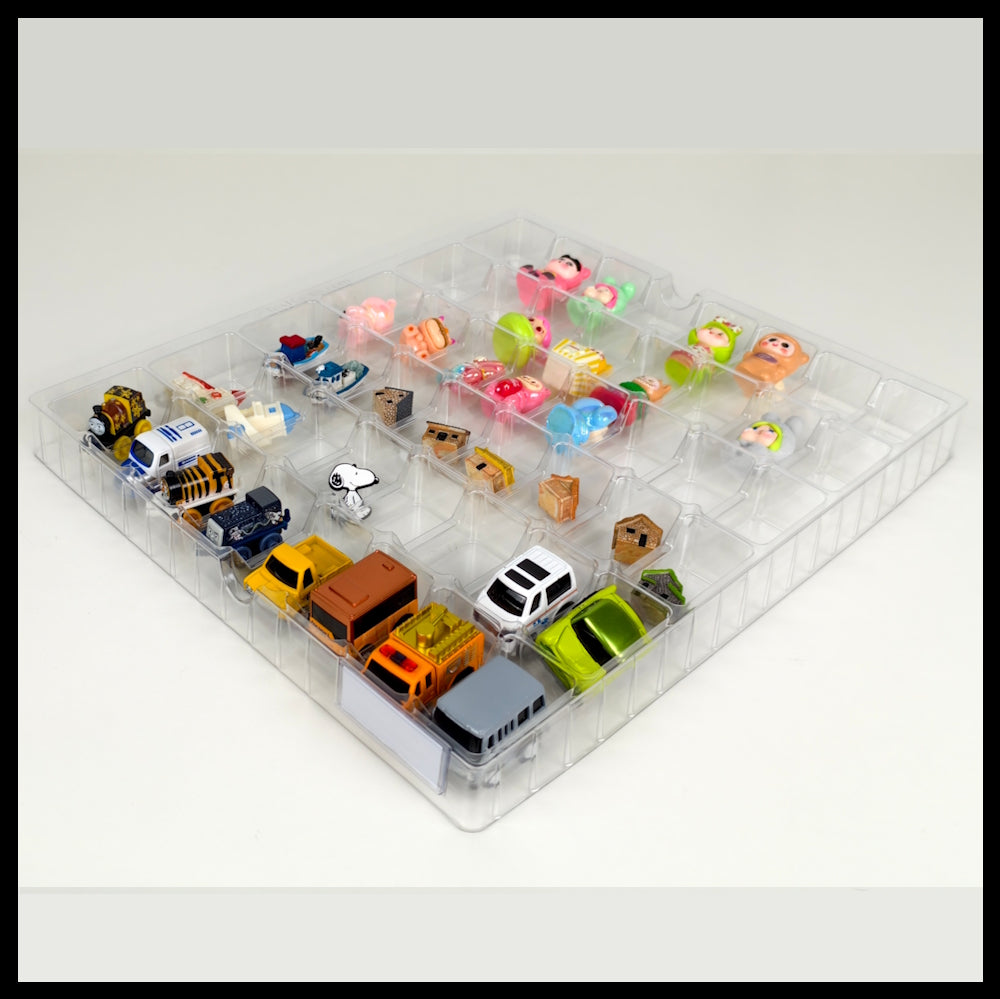 8 stackable trays with 48 compartments each, for LEGO® Minifigures and many other small collectibles