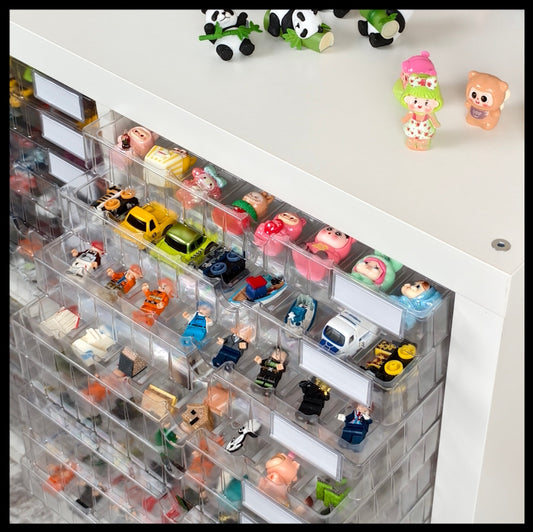 8 IKEA® shelf compatible  trays, 48 compartments each, for LEGO® Minifigures and many other small collectibles
