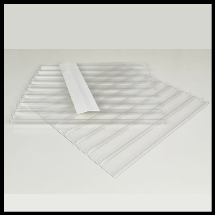 Extension Set. 8 IKEA® shelf compatible side panels to use TexRacks trays with IKEA® Kallax